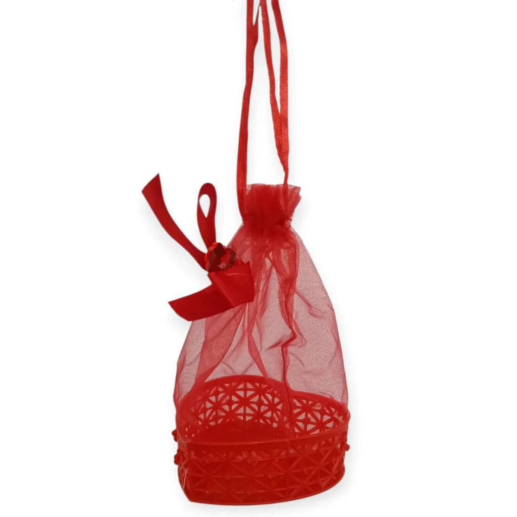 {Pack of 12} Heart shaped Shap Red Cane Gift Basket