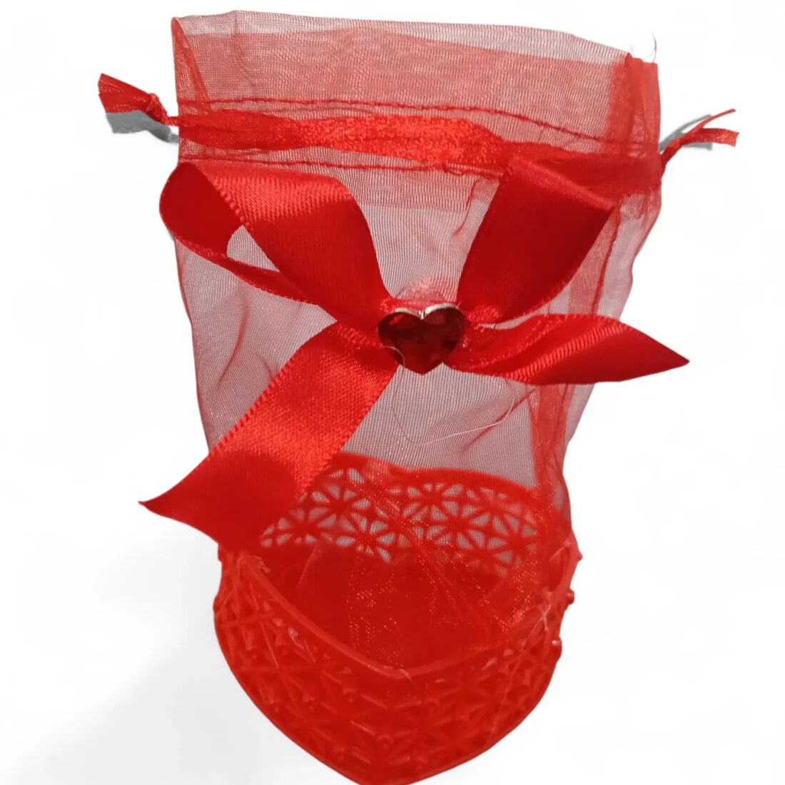 {Pack of 12} Heart shaped Shap Red Cane Gift Basket