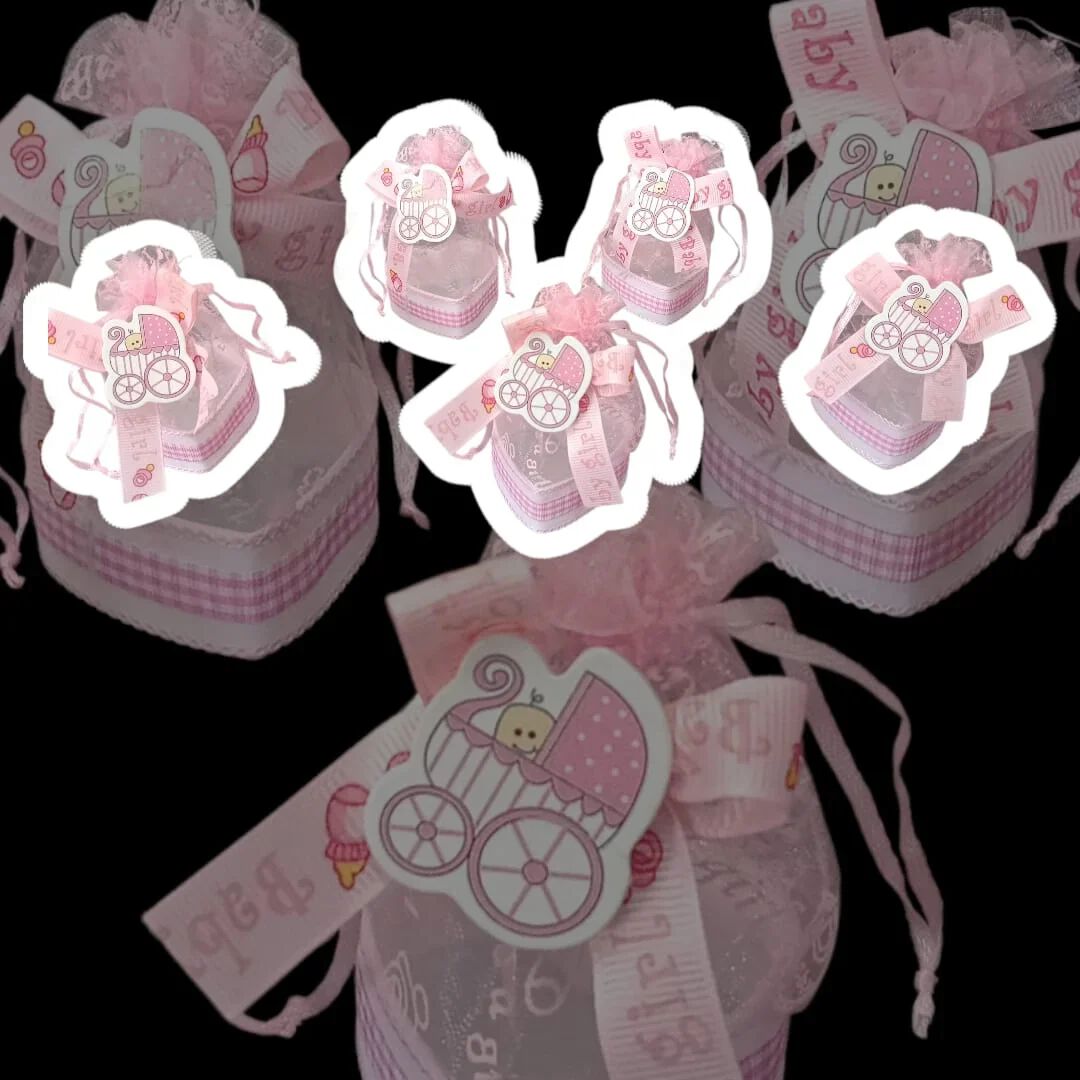 {12 Pcs} Pink Baby Shower Favor Candy Gift Set