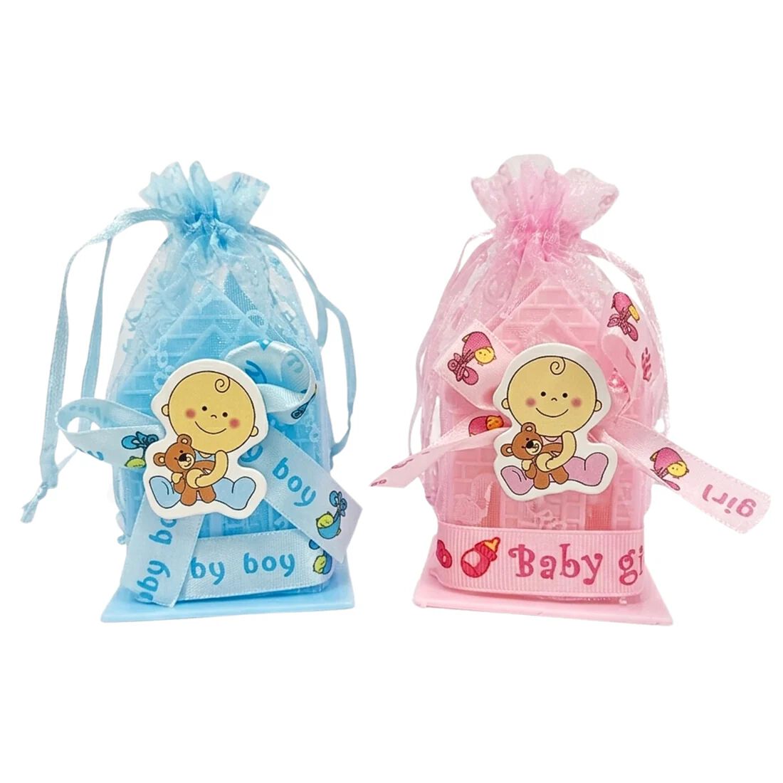 {12 Pcs} Baby Shower Candy Bags {Blue/Pink}
