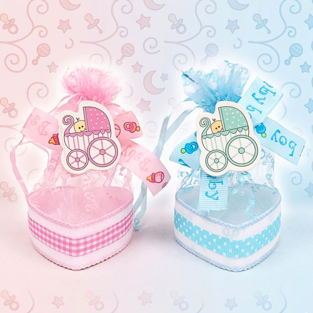 {12 Pcs} Gifts Baby Christening Basket with Organza Bag