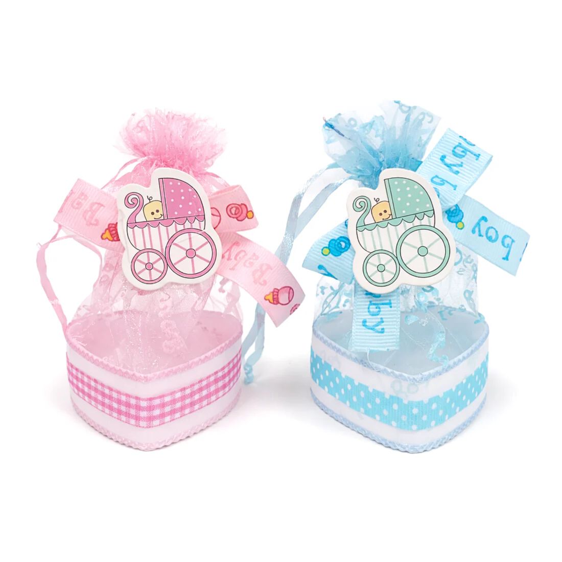{12 Pcs} Gifts Baby Christening Basket with Organza Bag