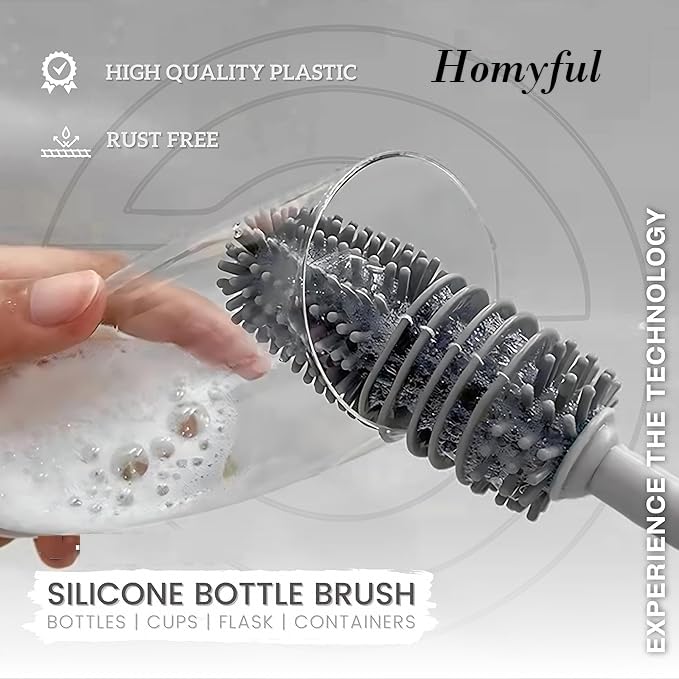 Long Handle Silicone Bottle Cleaner Brush, Mug Cleaning Brush