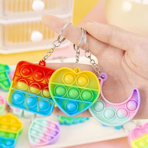 Pop It Fidget Toy Key Chain Rings