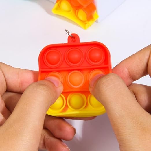 Pop It Fidget Toy Key Chain Rings
