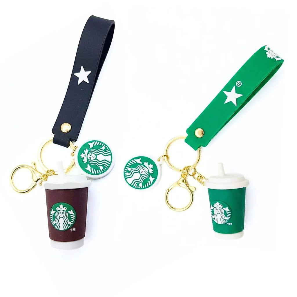 Cute Teddy and Cup Keychain,