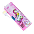 Plastic Pencil Box with LED Light| Compartments and Dual Sharpener, Magnetic Lock
