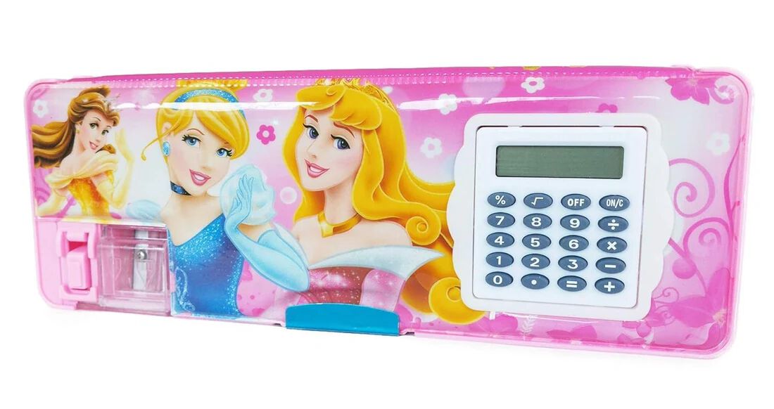 Magnetic Pencil Box with Calculator & Dual Sharpener for Girls