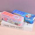 Double-Decker Bus With Moving Tyers And Openable seats pencil box Toy Geometry Box