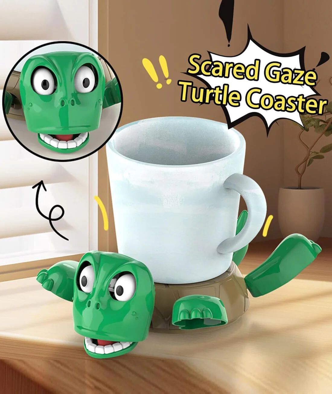 Turtle Cup Holder, Turtle Coaster with Funny Expression, Cup Holder