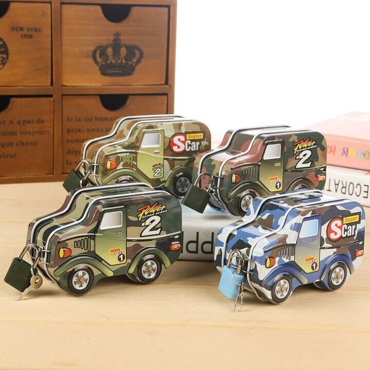 Military Truck Design {Money bank} Coin Box With Lock
