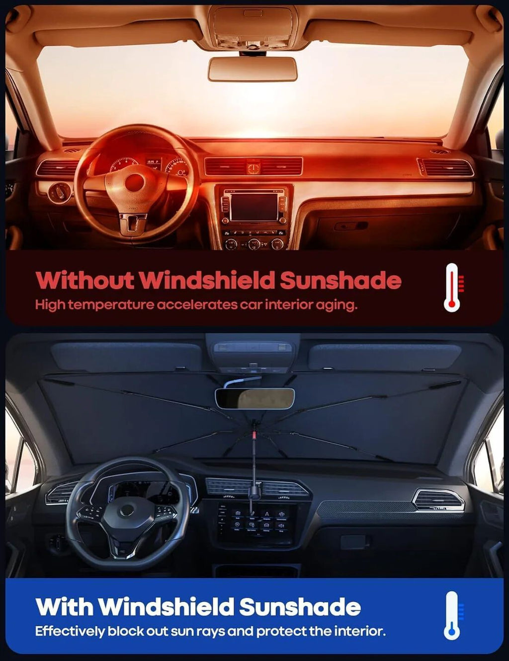 Car Sun Shade Protector Front Glass || Foldable Umbrella for Car Front Window for Protect Vehical