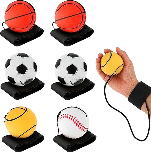 Wrist Ball Set, Return Ball, 2.4-Inch PU Rebound Balls Sports Wrist with Wristband & String