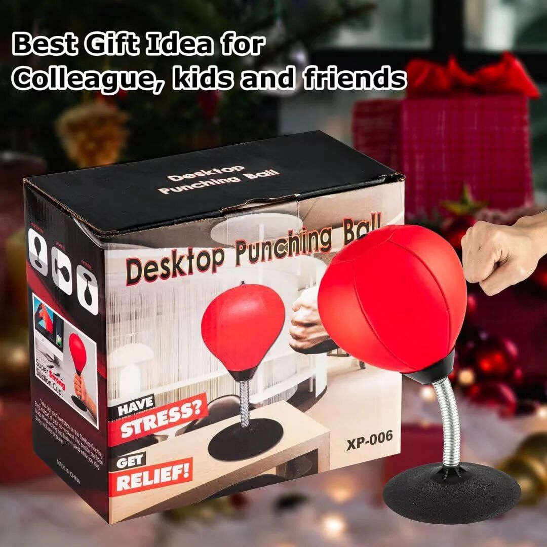 Stress Buster Desktop Punching Bag - Suctions to Your Desk, Raipoment Heavy Duty Stress Relief Ball