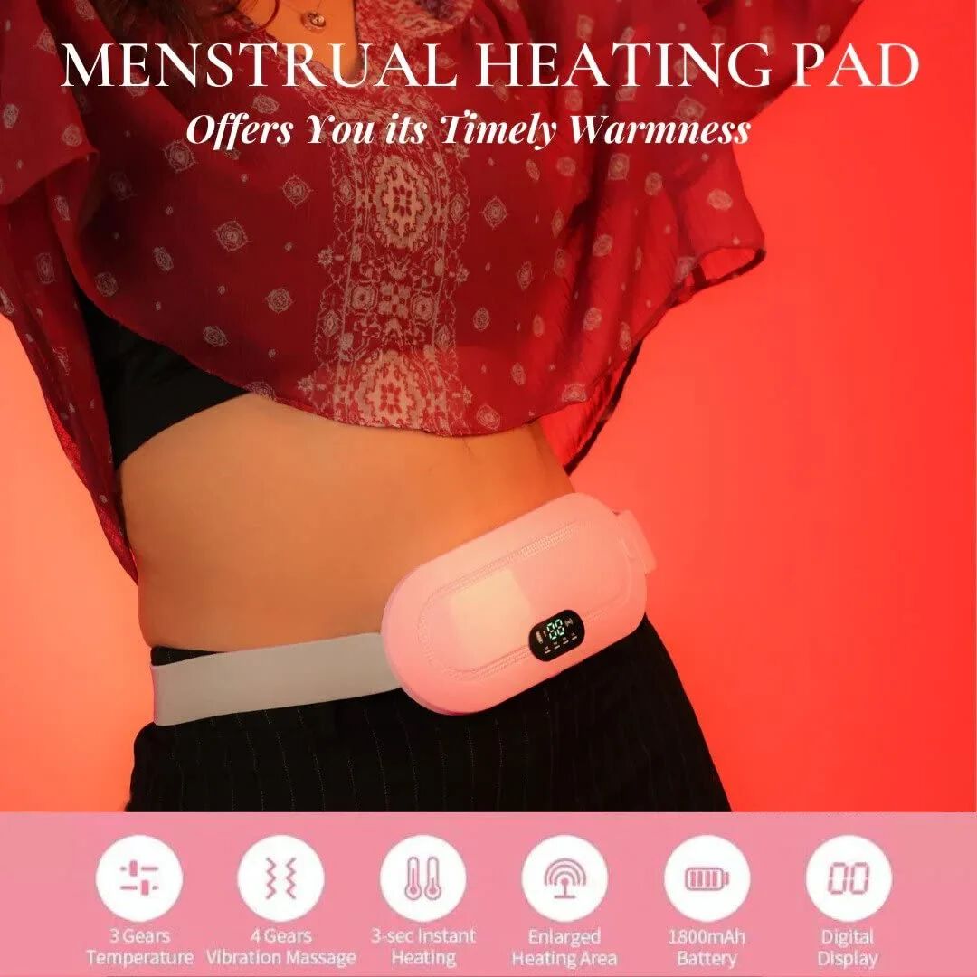 Electric Heating Pad & Massager for Menstrual Cramps & Back Pain