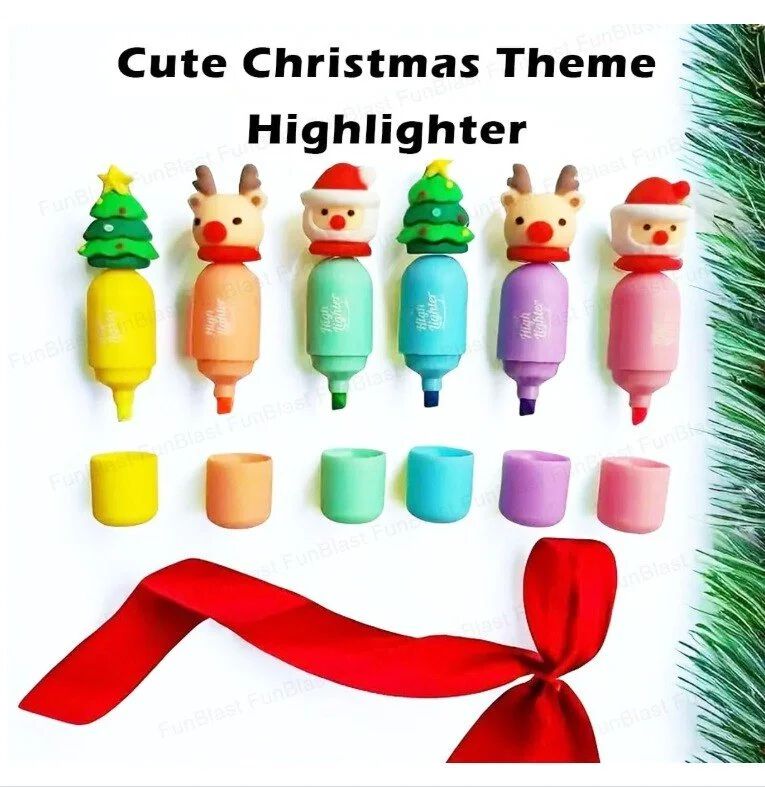 Highlighters Marker Pens, Merry Christmas Theme Stationery item