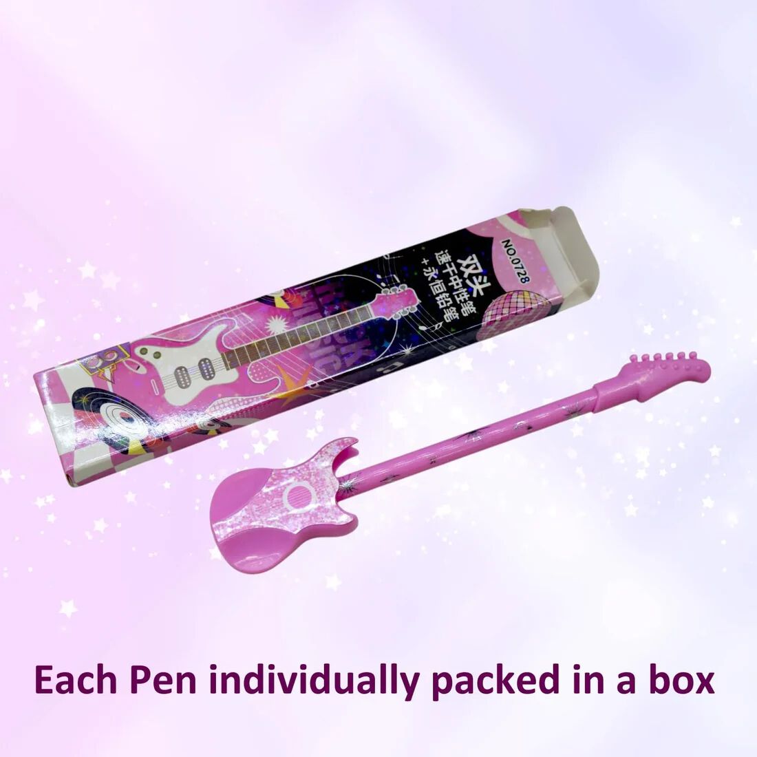 Guitar Theme Pen & Endless Pencil Combo | Sparkling Rock Music Design