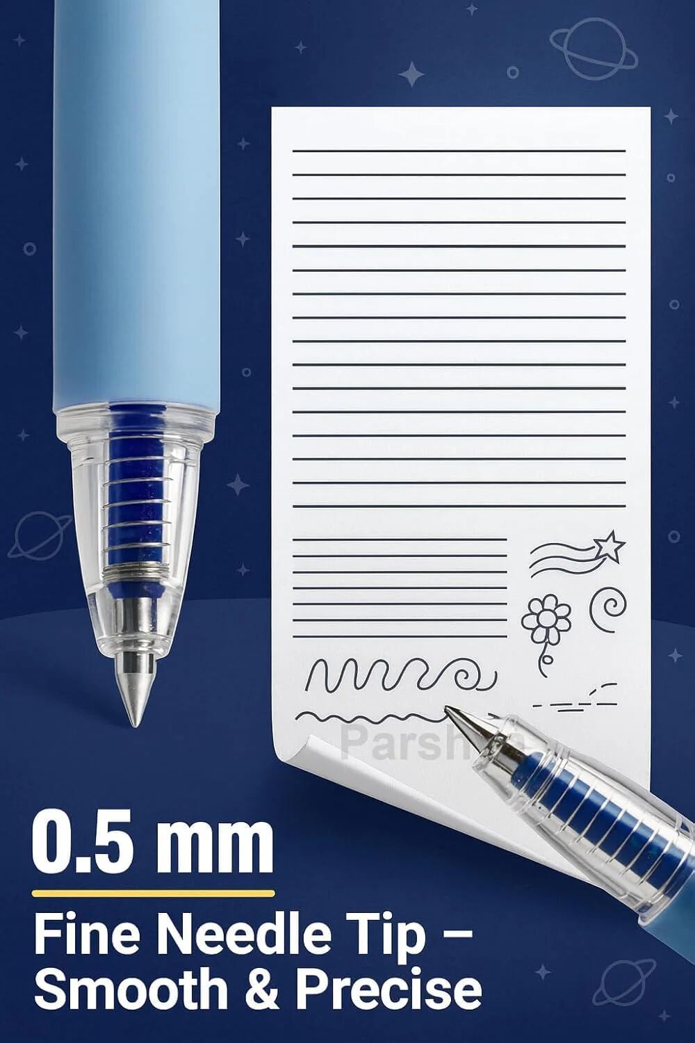 {12 Pcs} Planet Space Erasable Gel Pen Set 0.5mm Fine Point