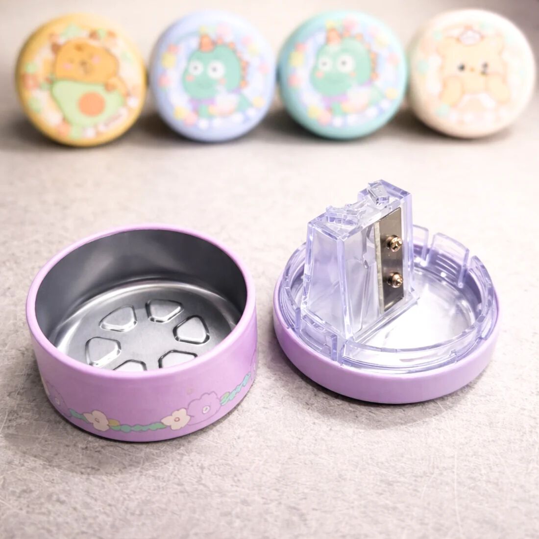 Round Metal Pencil Sharpener Random Design