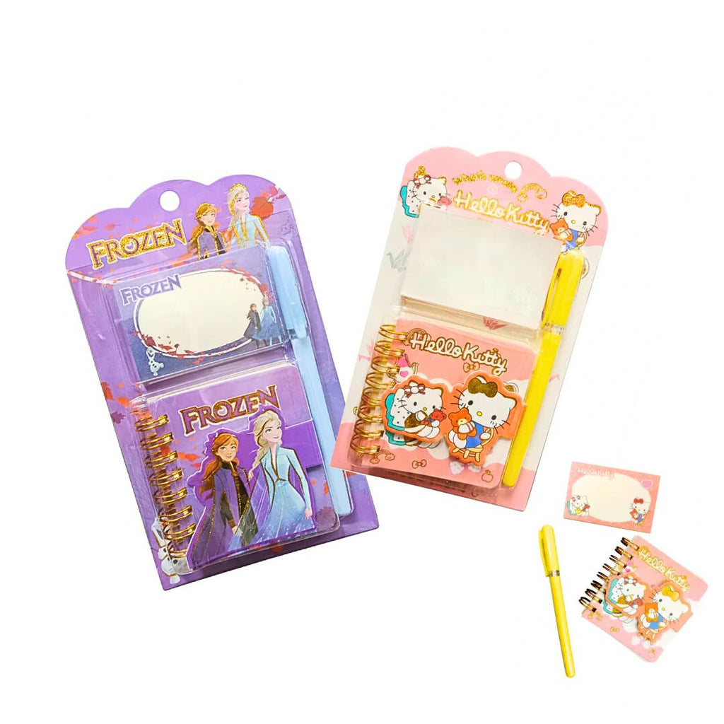 Spiral Diary With Printed Sticky Notes and pen