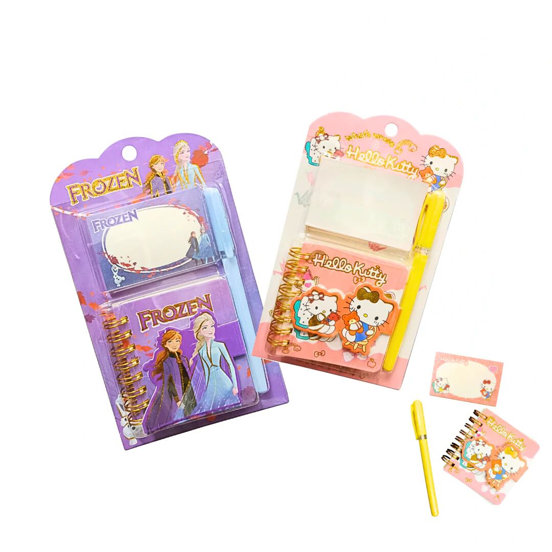 Spiral Diary With Printed Sticky Notes and pen