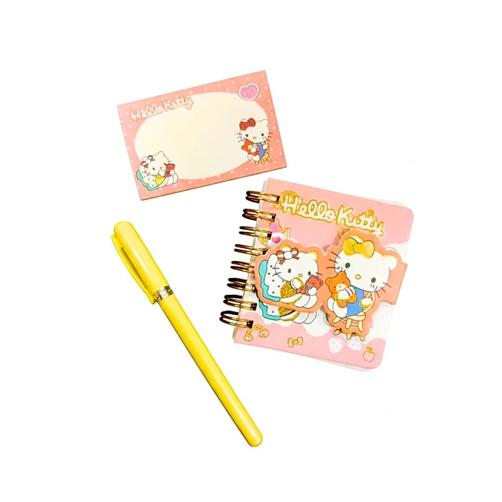 Spiral Diary With Printed Sticky Notes and pen