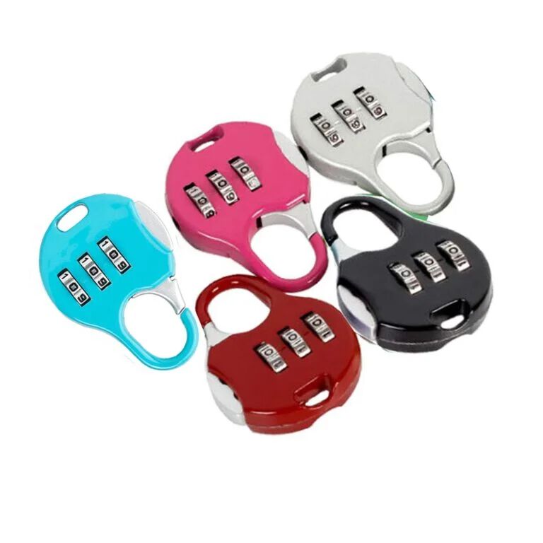 Mini Padlock Luggage Security Password Lock, 3 Digit Combination Lock