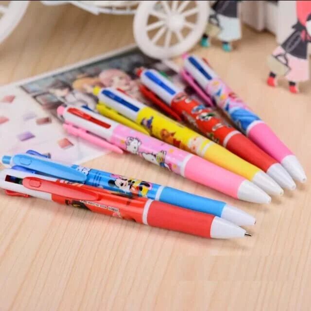 (12 pcs) Cartoon Printed 4 In 1 Ball Pen
