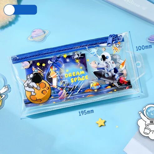 6-Piece Cute Kids Stationery Set with Clear Zipper Pouch