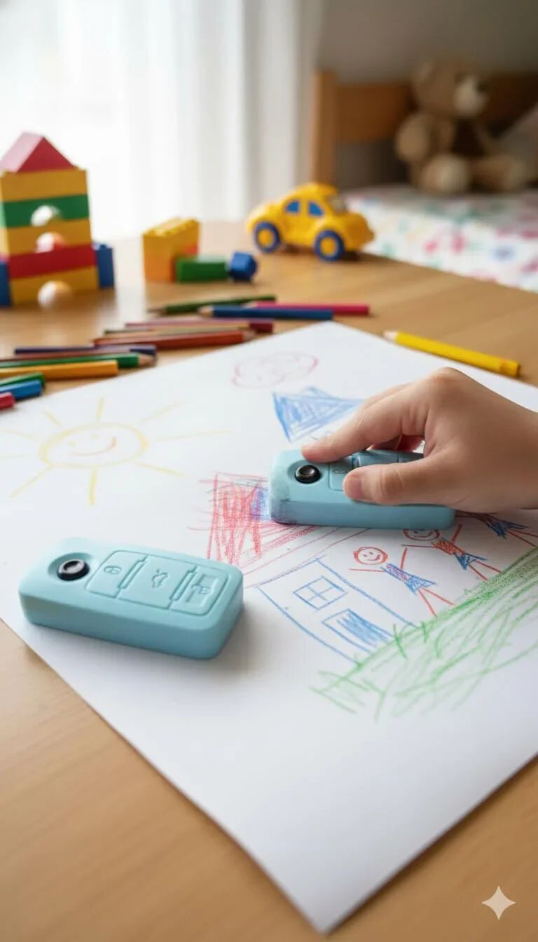 Car Key Shaped Pencil Erasers – Remote Car Key Fob Design