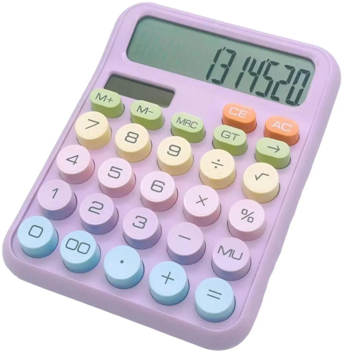 Colorful Calculator for Kids, Large Size Keys Vintage Look Multicolor Solar Powered Calculator