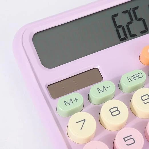 Colorful Calculator for Kids, Large Size Keys Vintage Look Multicolor Solar Powered Calculator