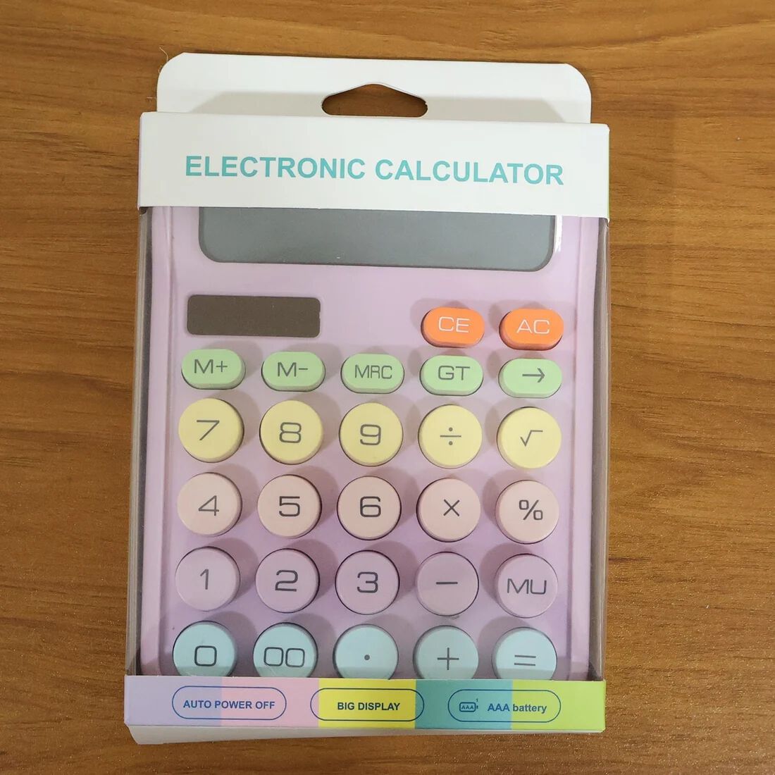 Colorful Calculator for Kids, Large Size Keys Vintage Look Multicolor Solar Powered Calculator