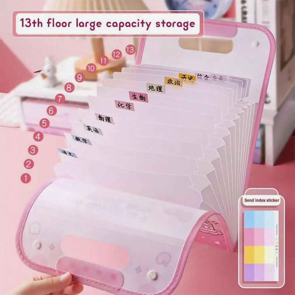 Unicorn Theme 13-Fold Expanding File Folder