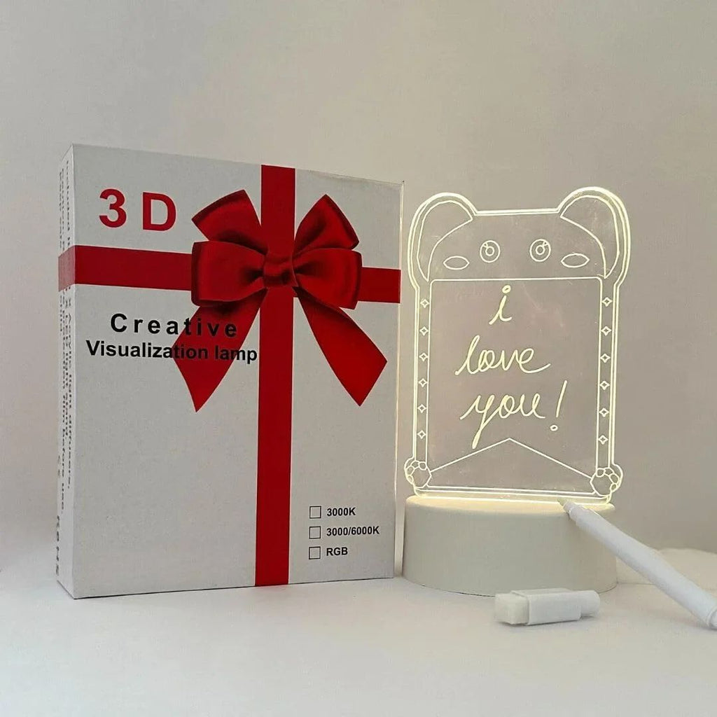 3D Creative Visualization Lamp – Acrylic Illusion Message Board Night Light