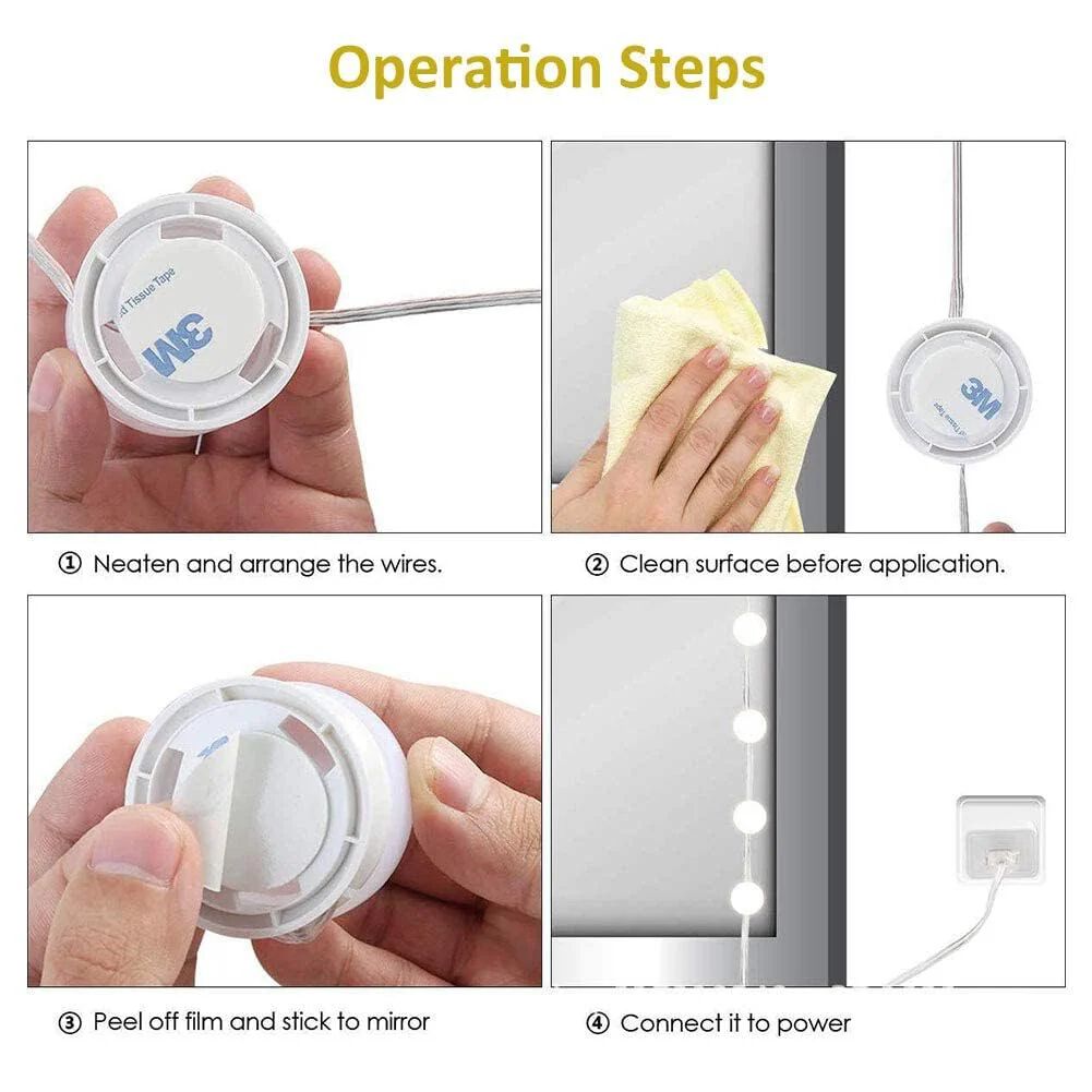 10LED Bulb Vanity Mirror Lights for Mirror 3 Color Modes