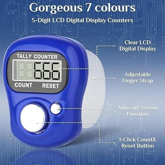{ Pack of 1 } Counting Machine Tally Counter, Digital Display Finger Hand Counter