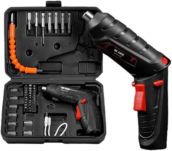 Electric Drill Bit 3.6V, Rechargeable Electric Screwdriver Set of 47 Pieces, Rotatable Handle (90°-180°)