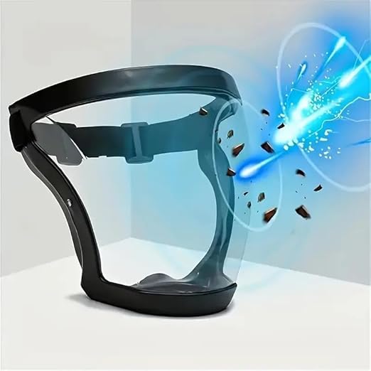 Face Shield Helmet Visor Industrial Safety Coverage Full Face Protector Multipurpose Eye UV-Protective Clear Visibility