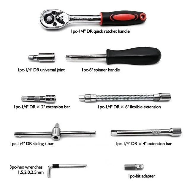 46Pcs Socket Wrench Set