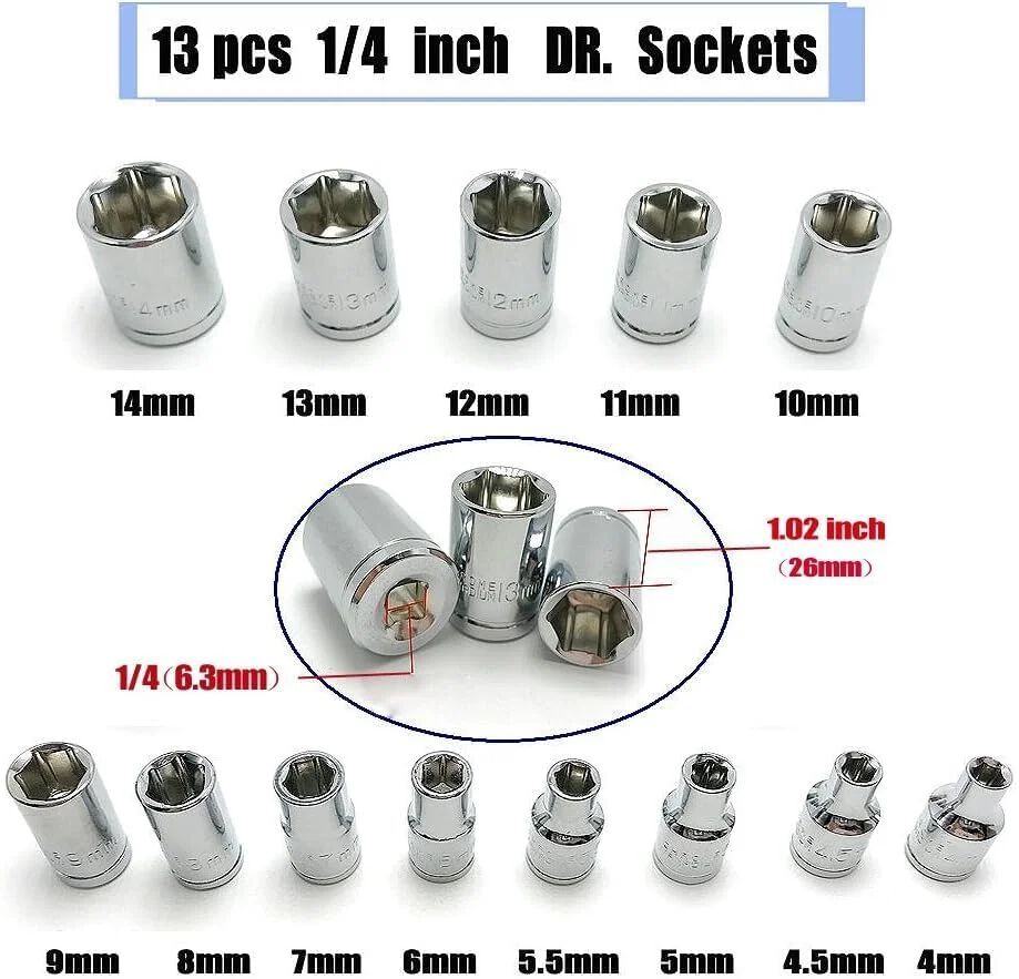 46Pcs Socket Wrench Set