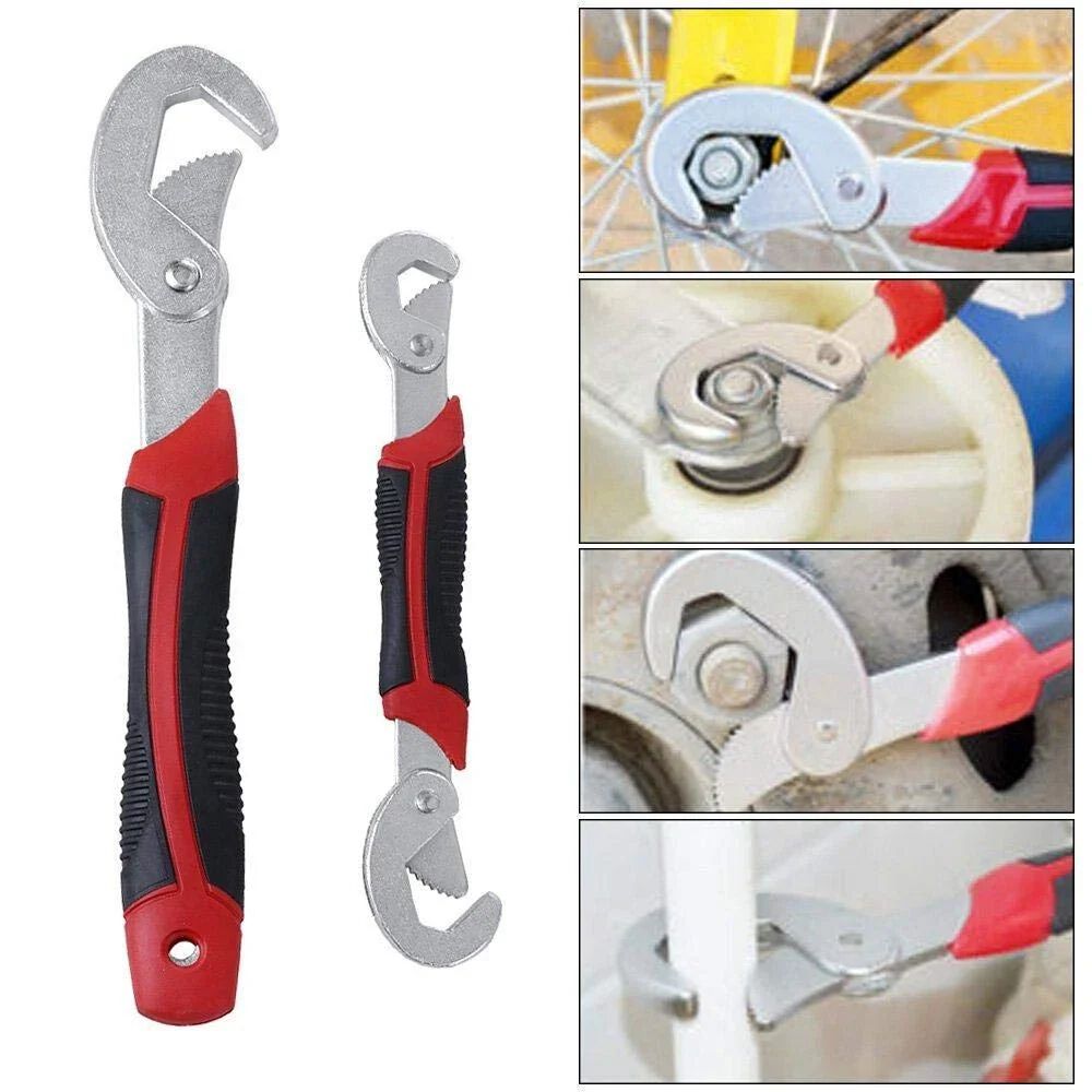 Multi-Function Universal Quick Snap N Grip Adjustable Wrench Spanner Set (2 Pieces)