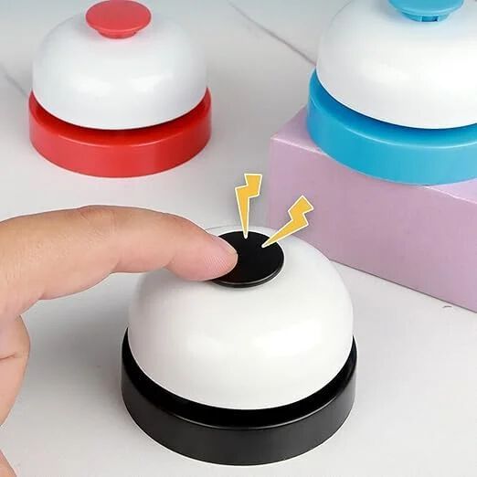 Ring Bell Service Bell for Restaurant, Hotel, Desk, Blue and White Colour, Table Counter Bell