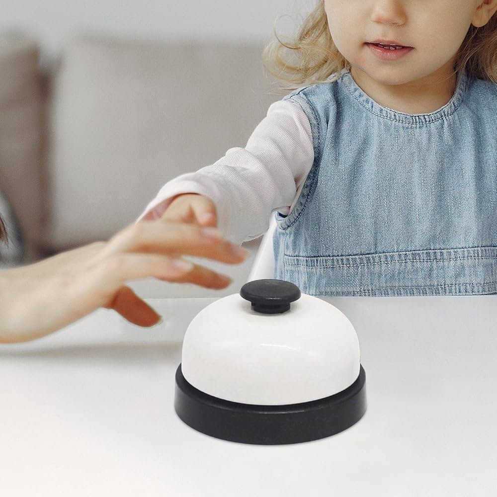 Ring Bell Service Bell for Restaurant, Hotel, Desk, Blue and White Colour, Table Counter Bell