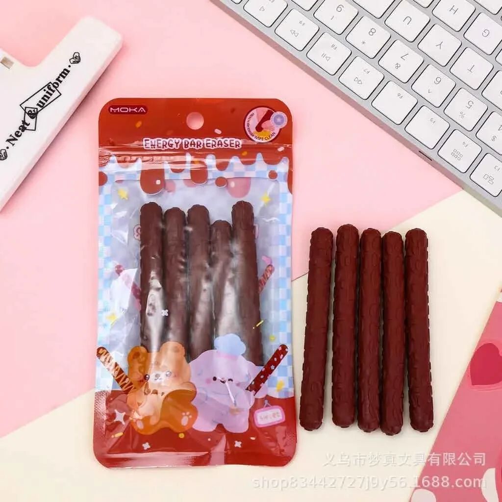 Chocolate Stick & French Fries Shaped Erasers