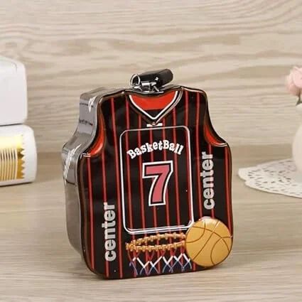 Sports Theme Metal Money Bank with Lock and Key