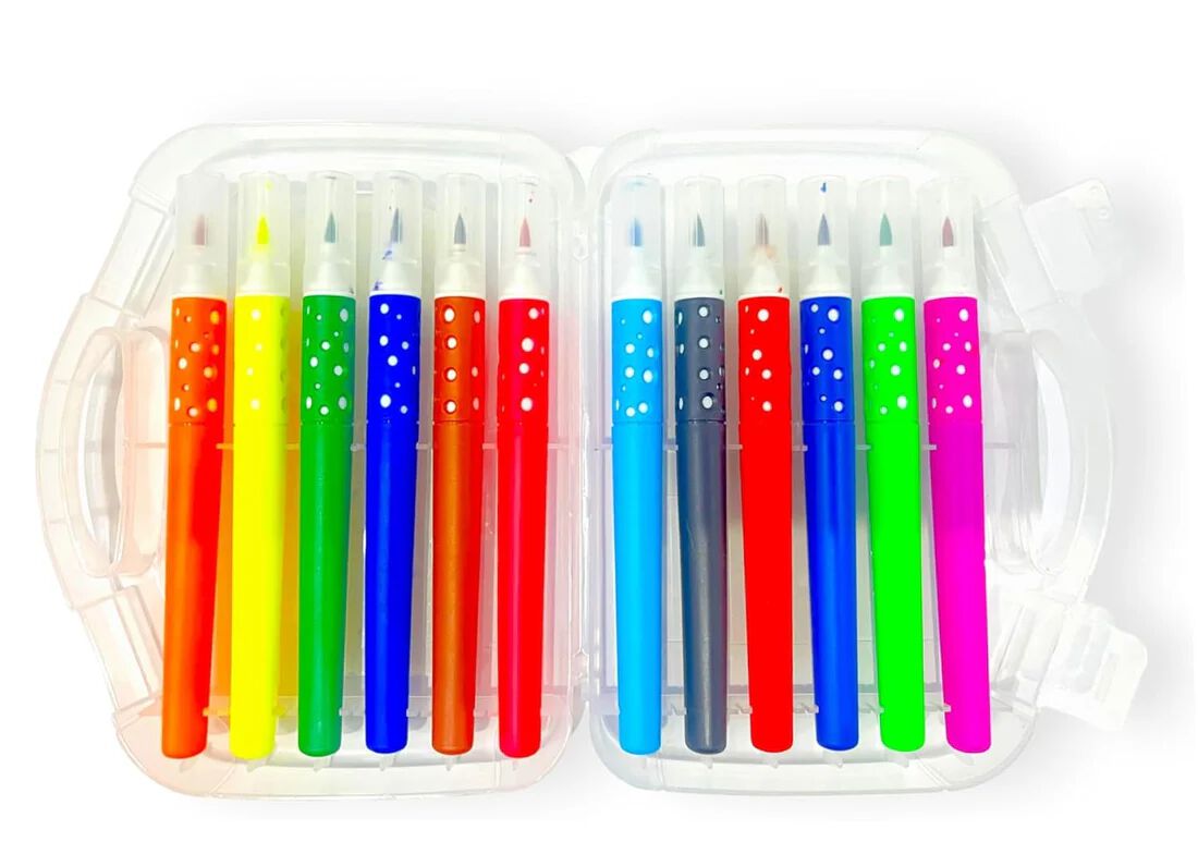 Brush Pen Soft Markers Dotted - 12 Pcs Coloring Markers Sketch Pens