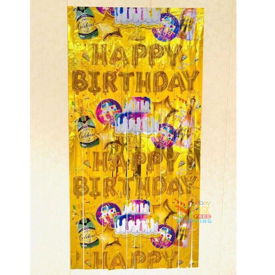 Printed Foil Curtain Decoration Item for Theme Birthday Parties/Event 3 by 6
