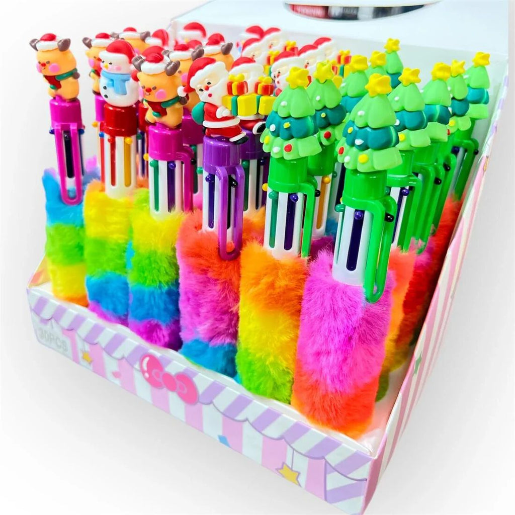 Santa 6-in-1 Fur pen for Girls/Return Gift for Kids/Birthday Return Gift