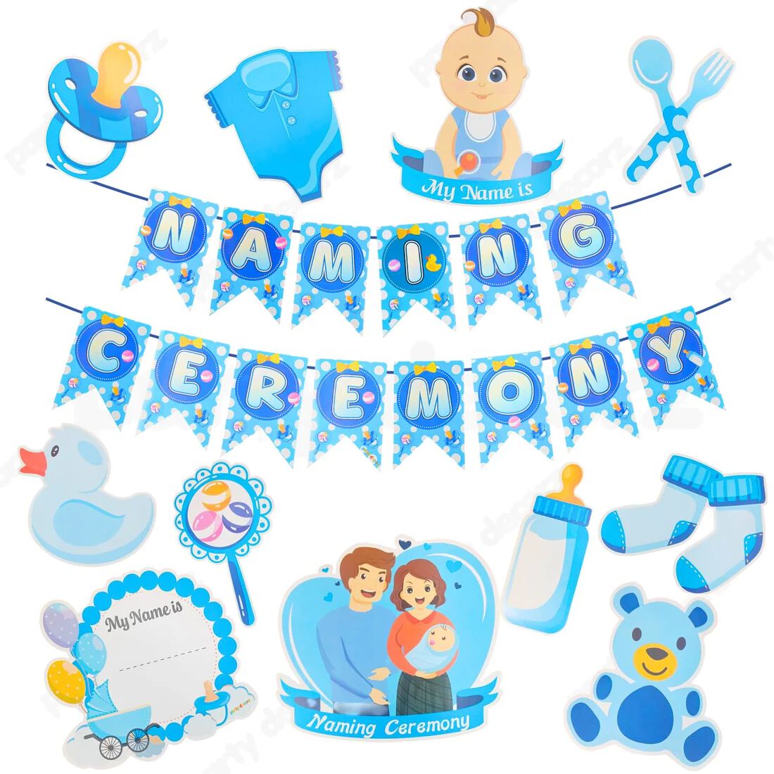 Party Decorz Naming Ceremony Decoration Set 12 Pcs – Baby Naming Ceremony Banner